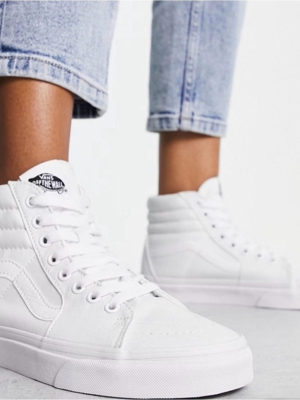 Vans Sk8-Hi White High-Top Canvas Sneakers